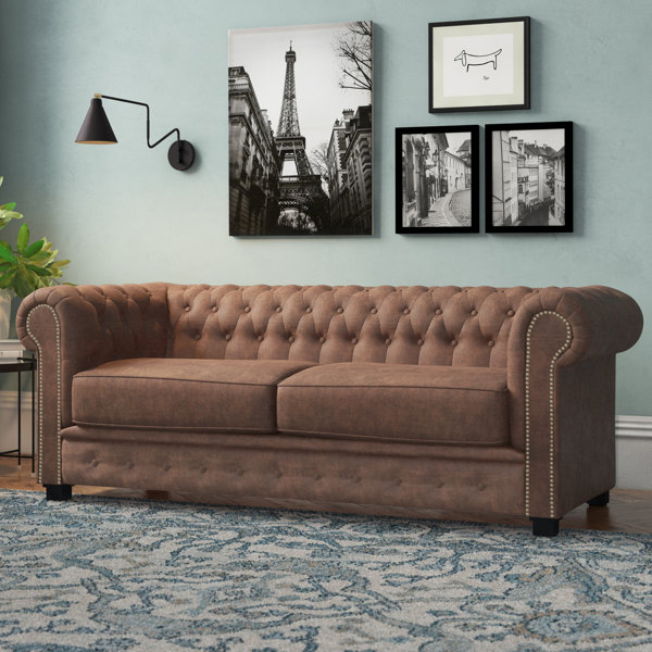 Tan chesterfield online armchair